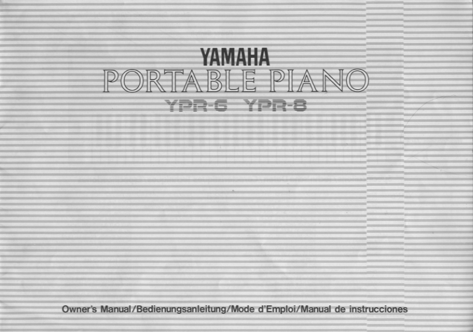 Yamaha YPR-8, YPR8E User Manual