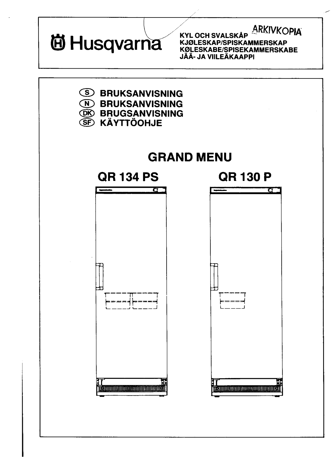 Husqvarna QR130P, QR134PS User Manual