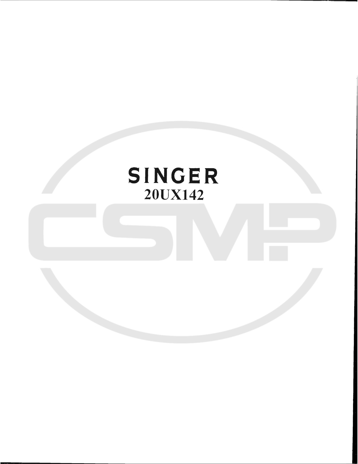 Singer 20UX142 Parts Book