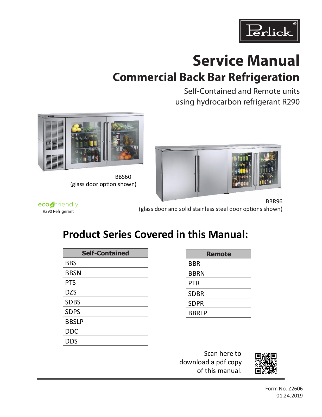 Perlick BBR96, BBS60 Service Manual