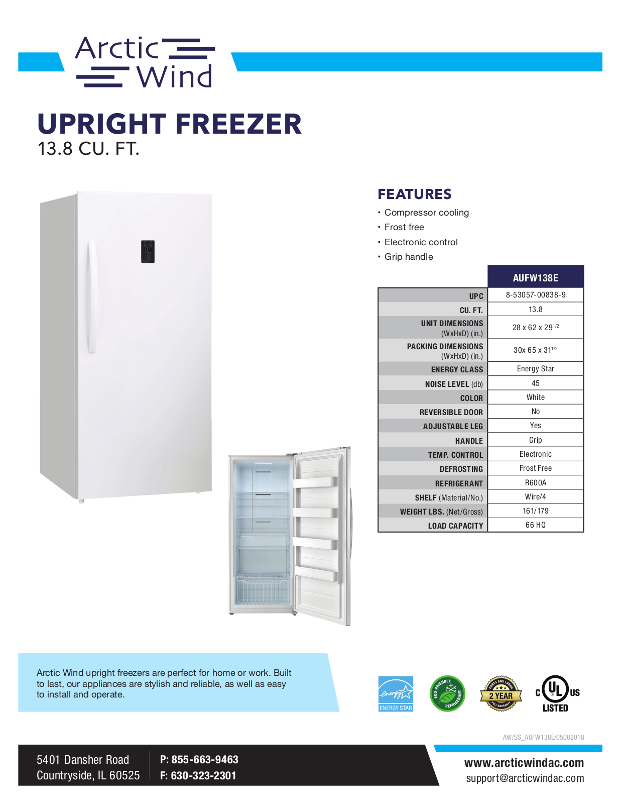 Arctic Wind AUFW138E Specifications - ManualMachine.com