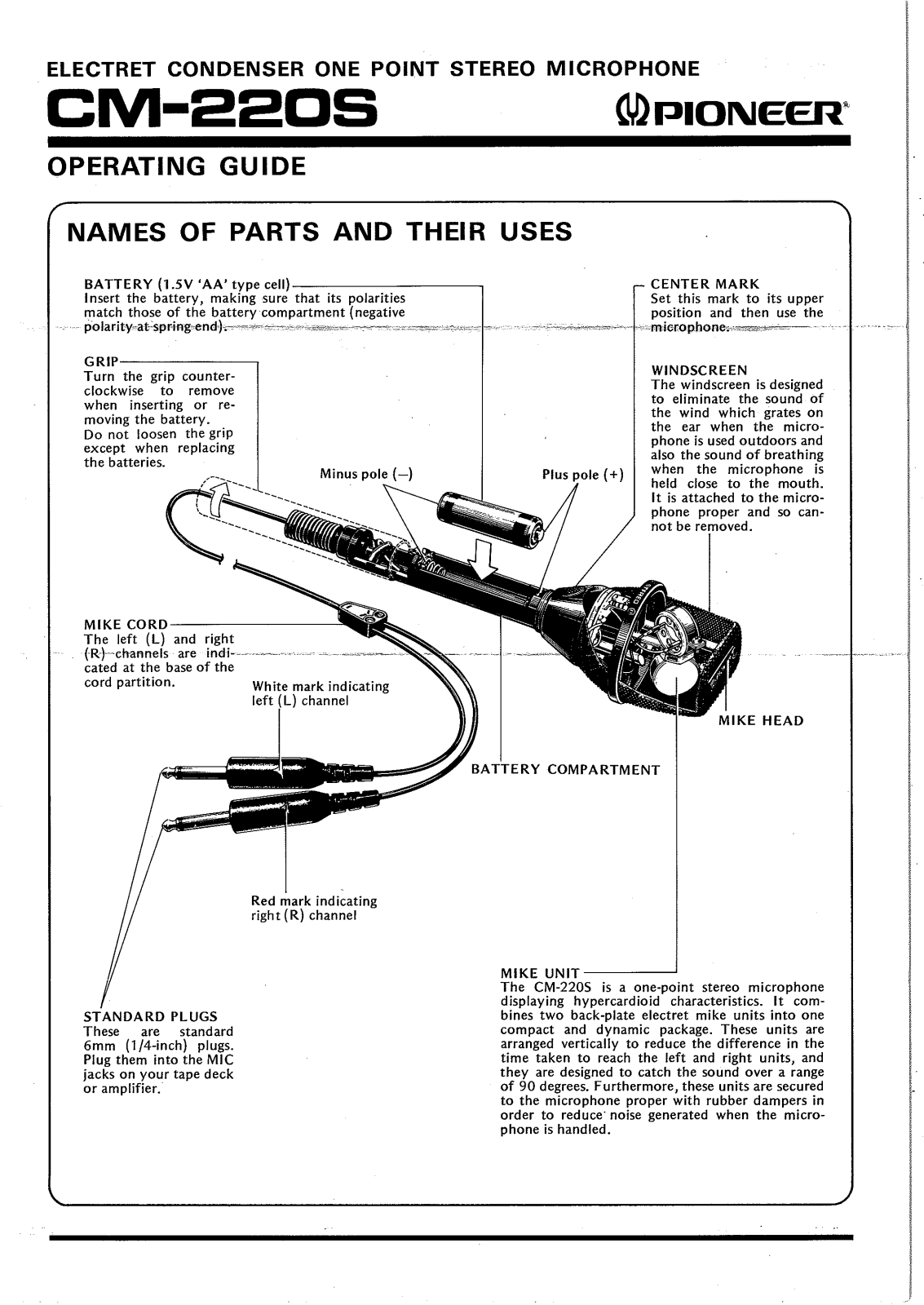 Pioneer CM-220-S Owners manual