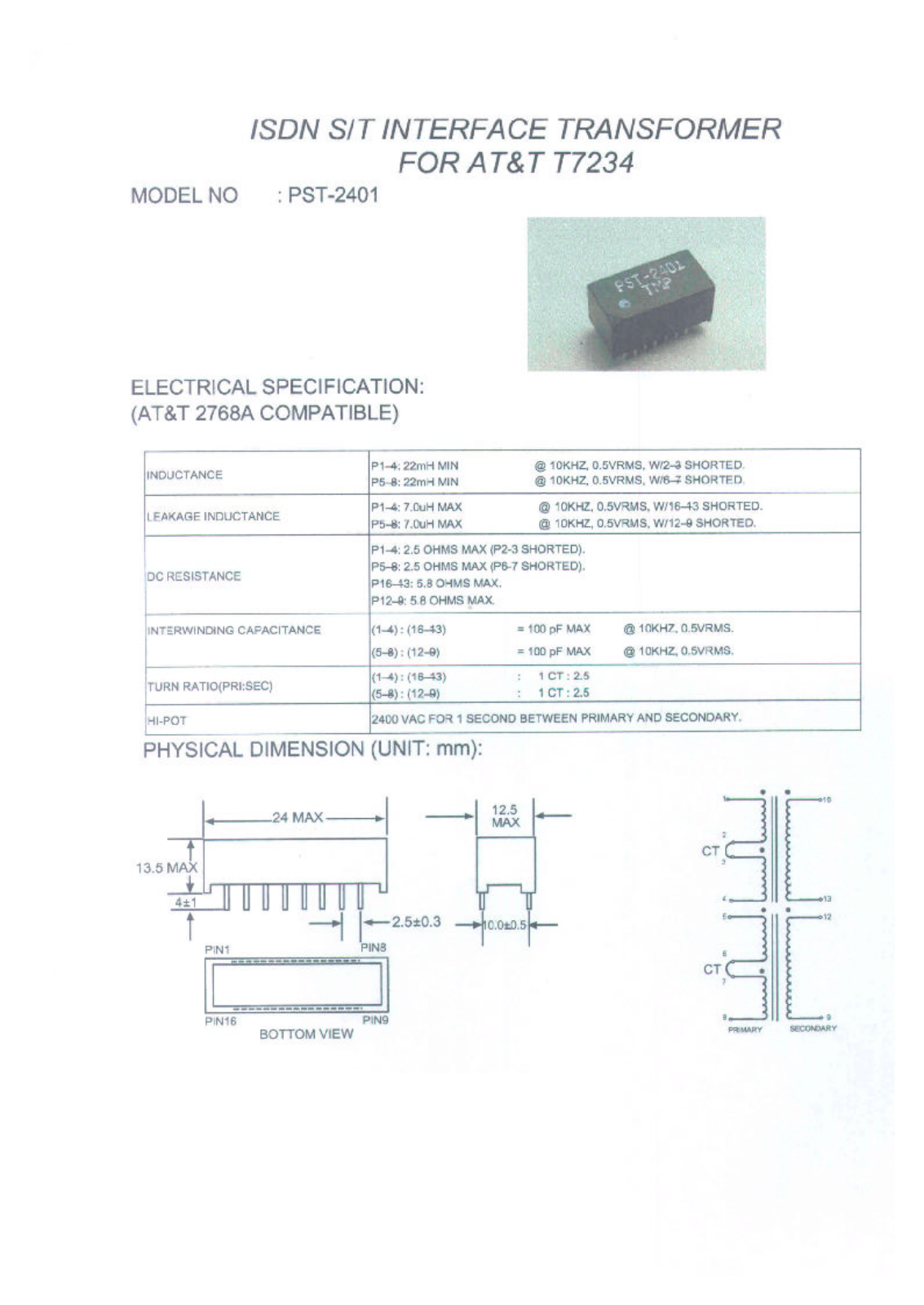 MICRO PST-2401 Datasheet