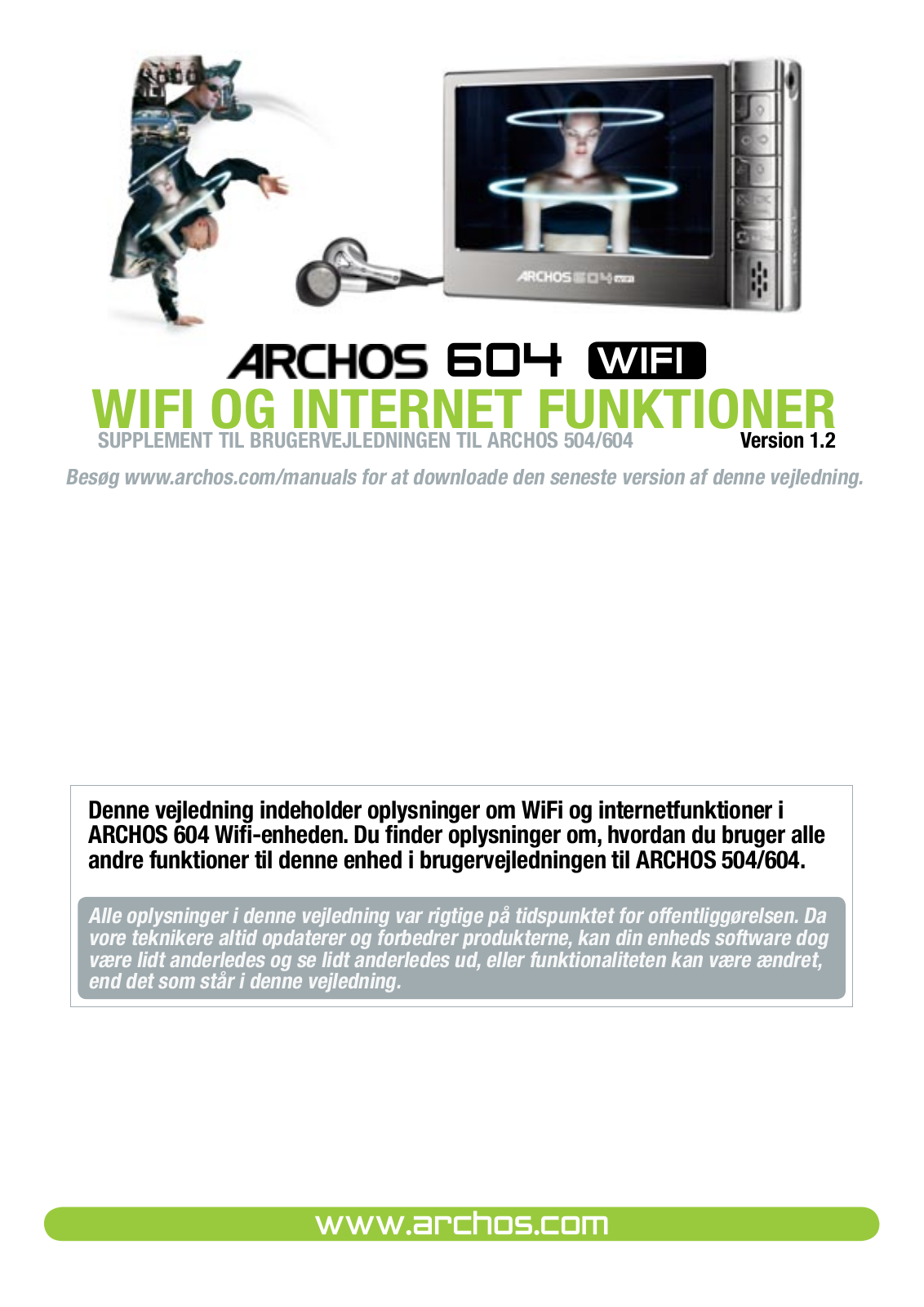 Archos 604 WIFI User Manual