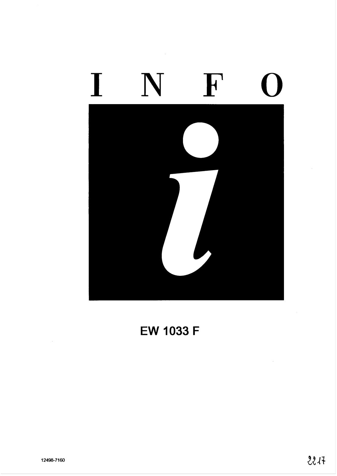 AEG EW1033F User Manual