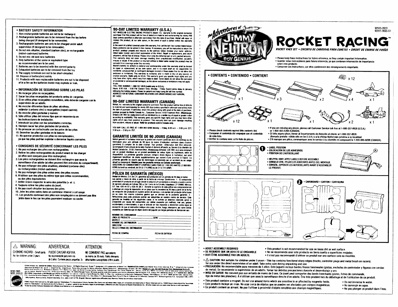 Fisher-Price 90995 Instruction Sheet