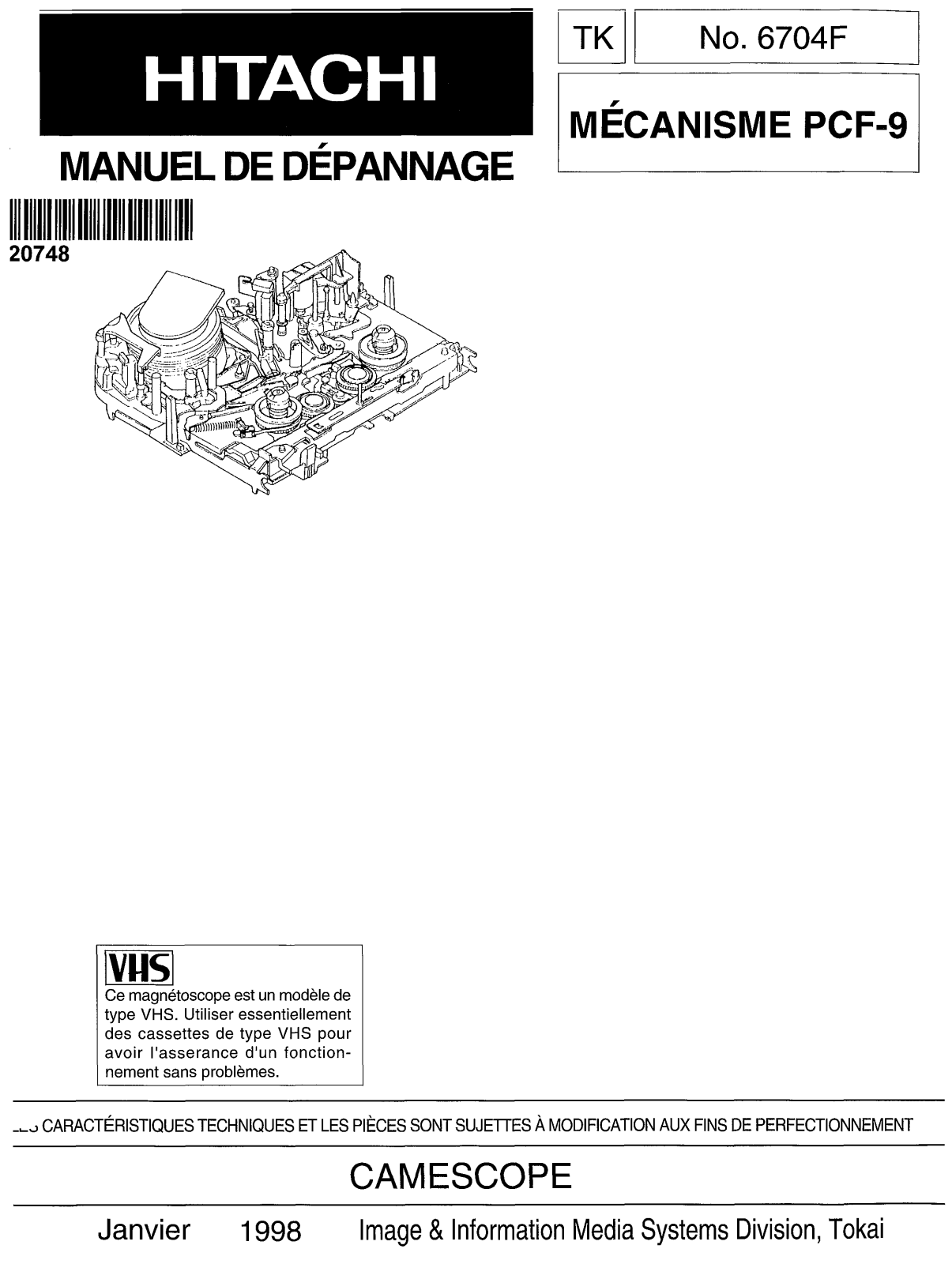 Hitachi Mecanisme PCF-9 Service Manual