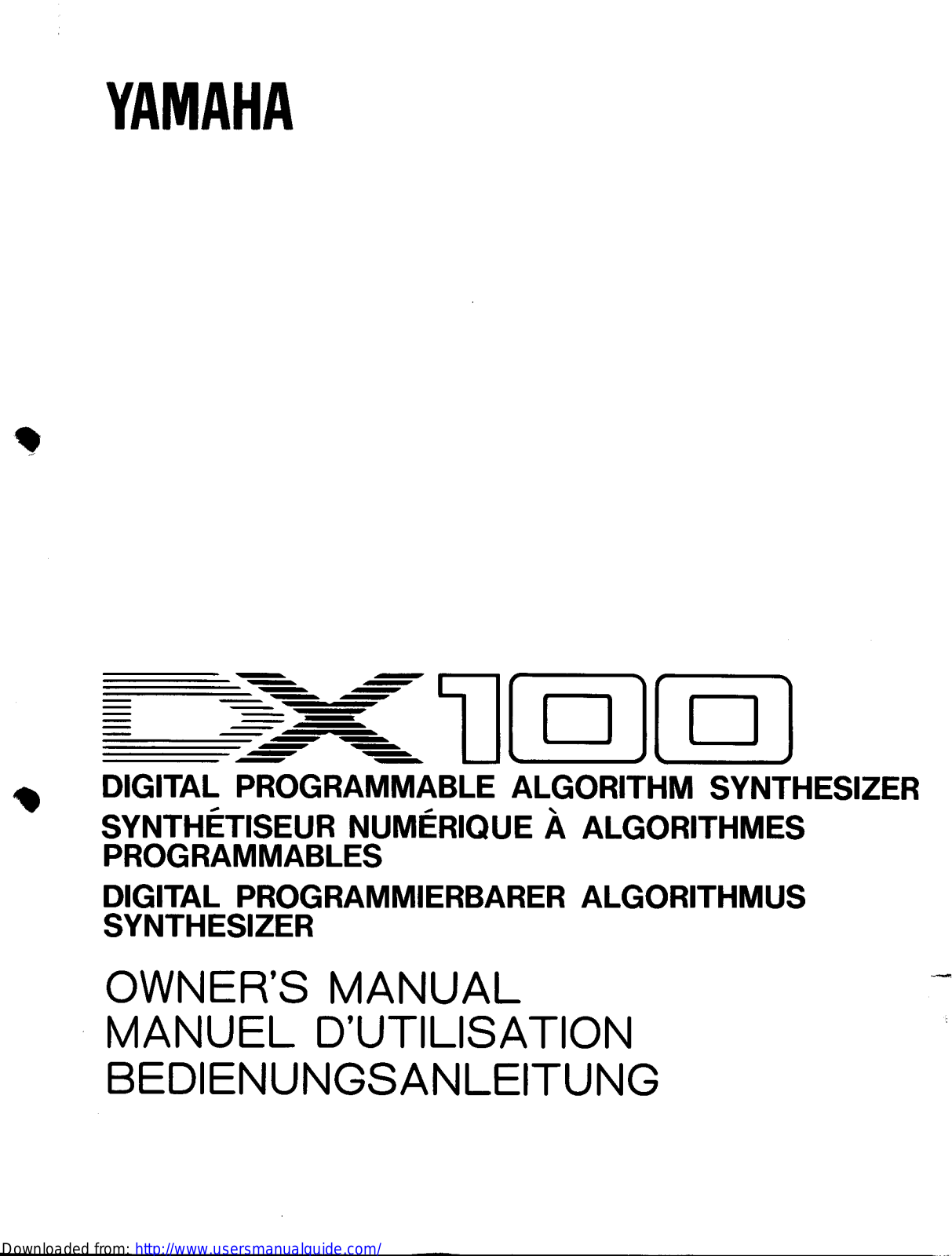 Yamaha Audio DX100 User Manual