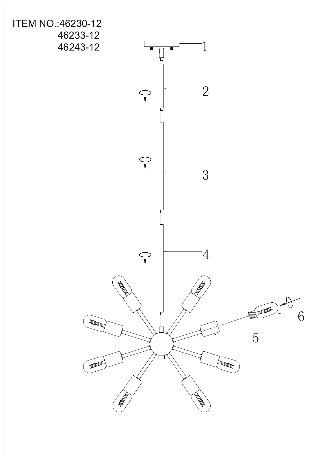 ELK Lighting 4623312, 4624312 Assembly Guide