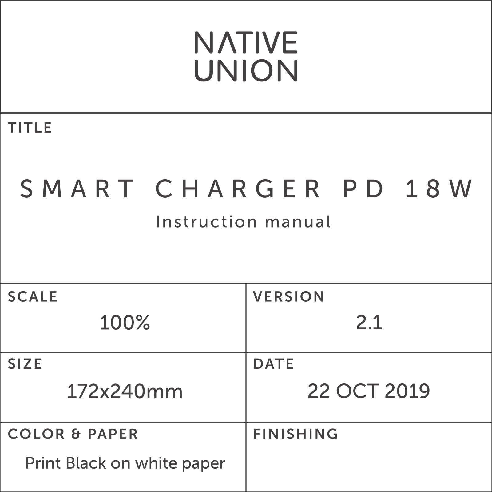 Native Union SMPD01 User Manual