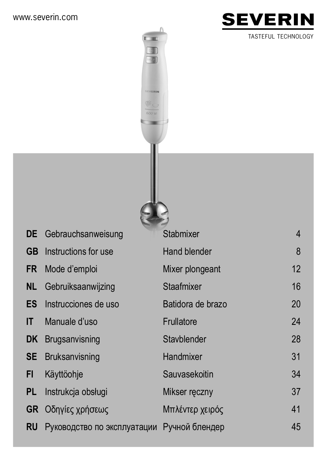 Severin SM 3795 User Manual