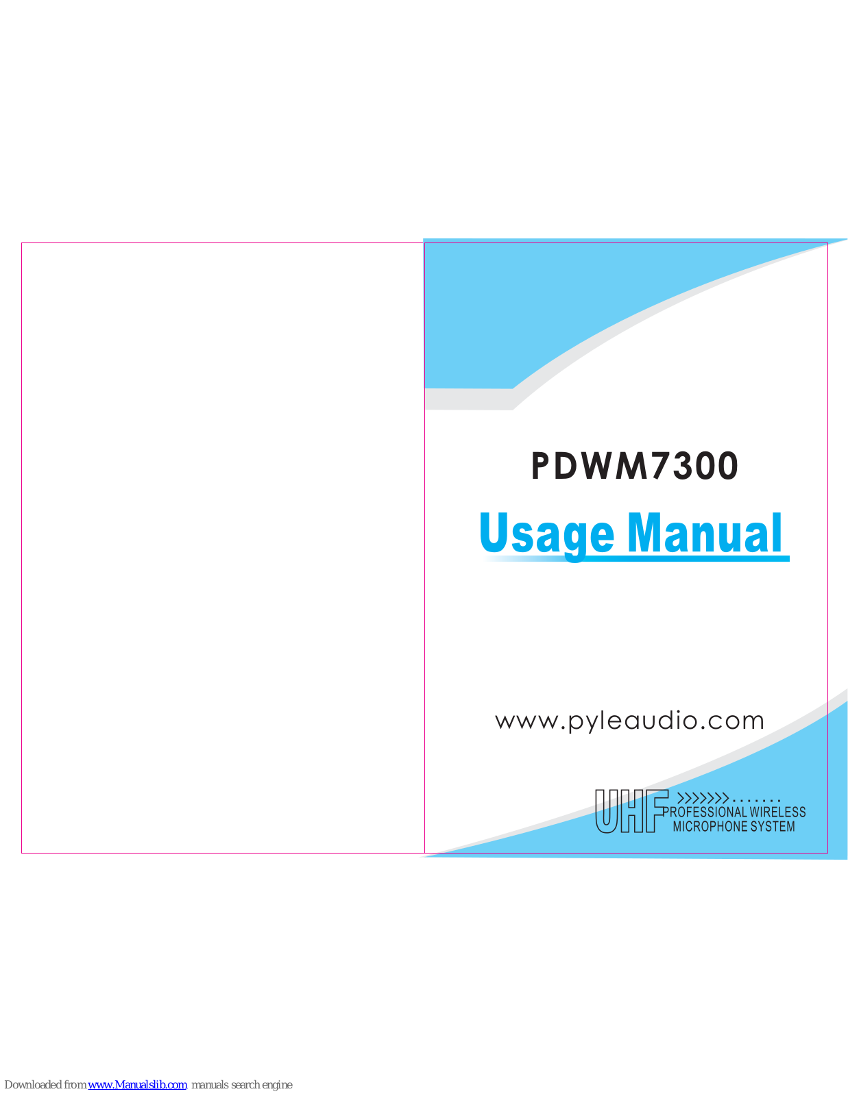 Pyle PDWM7300 User Manual - ManualMachine.com