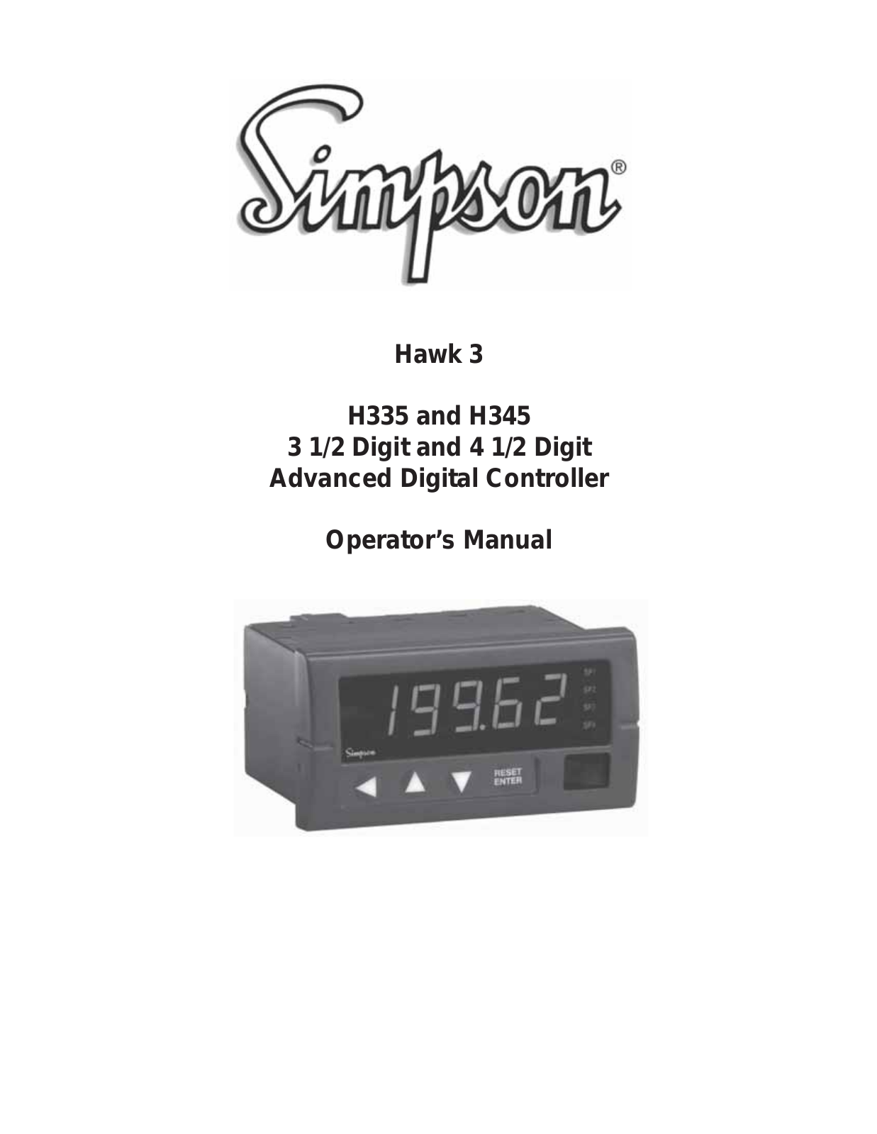 Simpson Electric H335, H345 Operation Manual