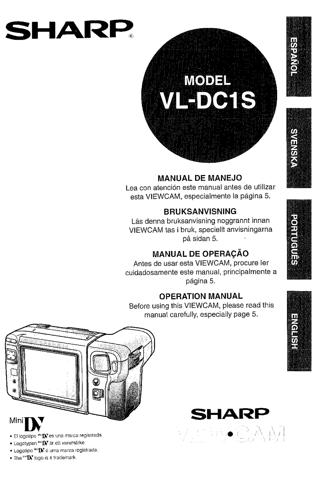 Sharp VL-DC1S User Manual