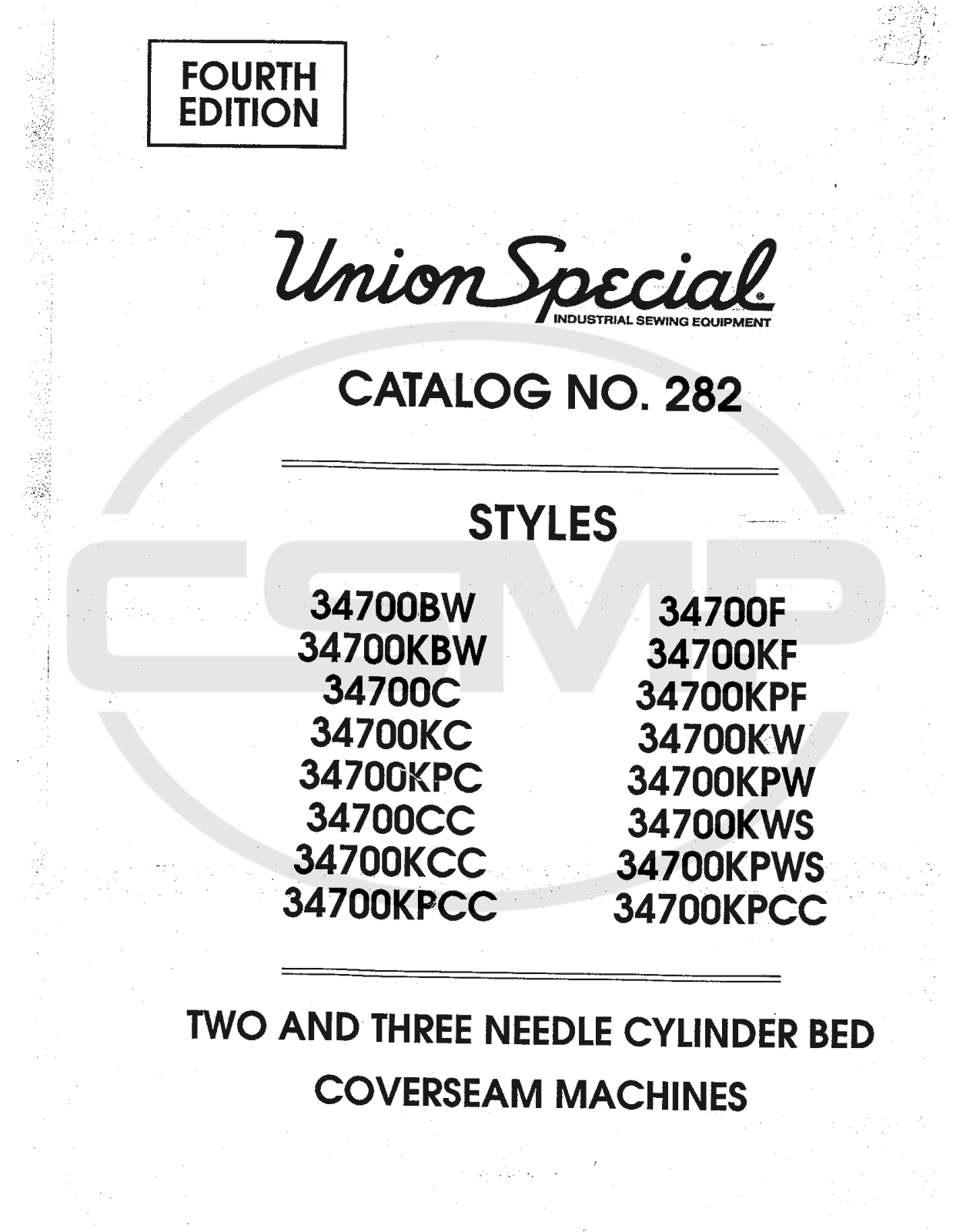 Union Special 282 Parts Book