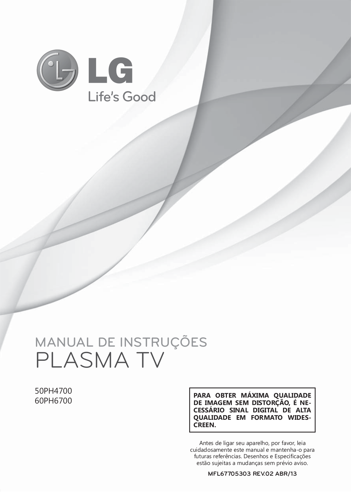 LG 50PH4700, 60PH6700 User manual