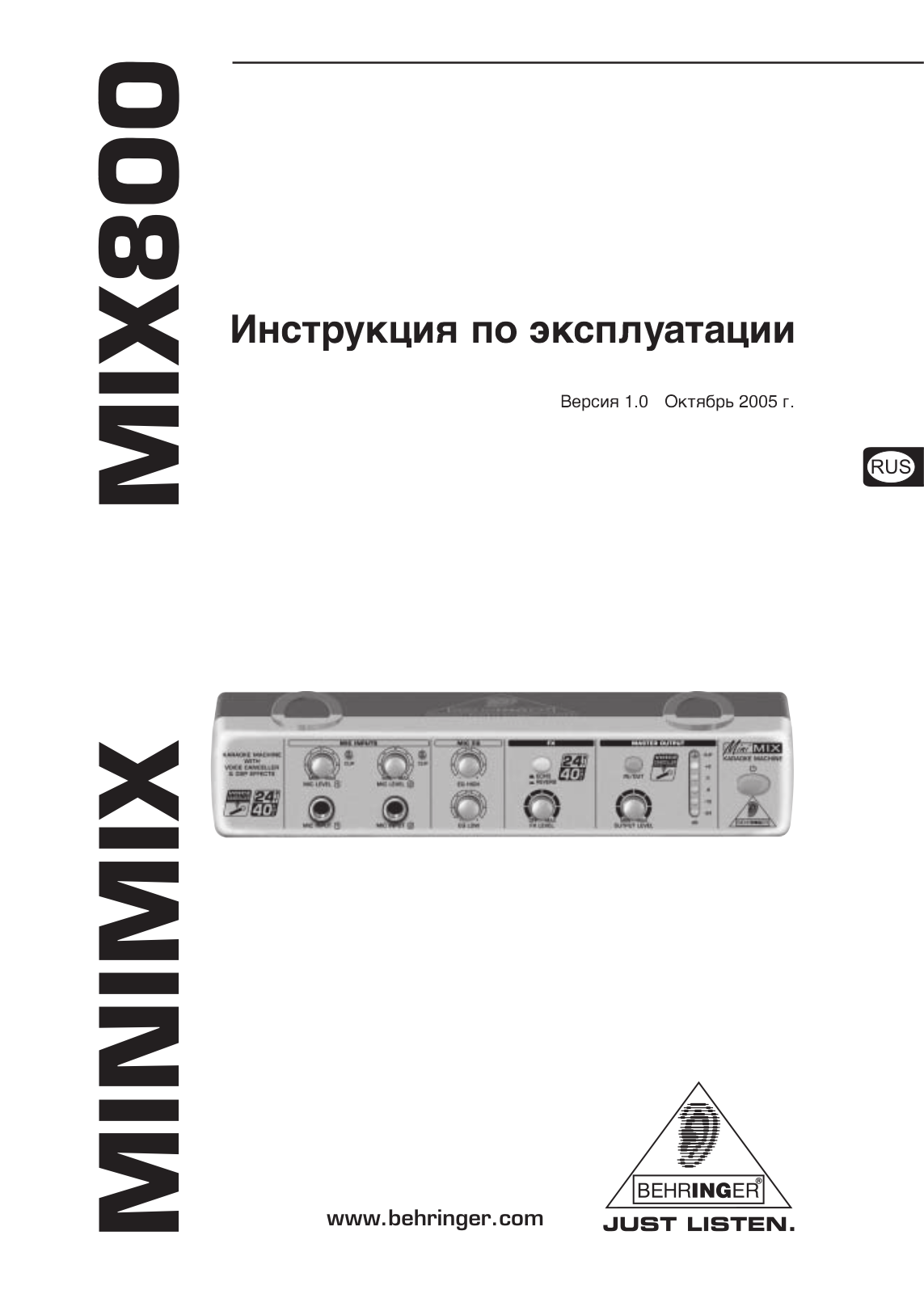 Behringer MIX 800 User Manual