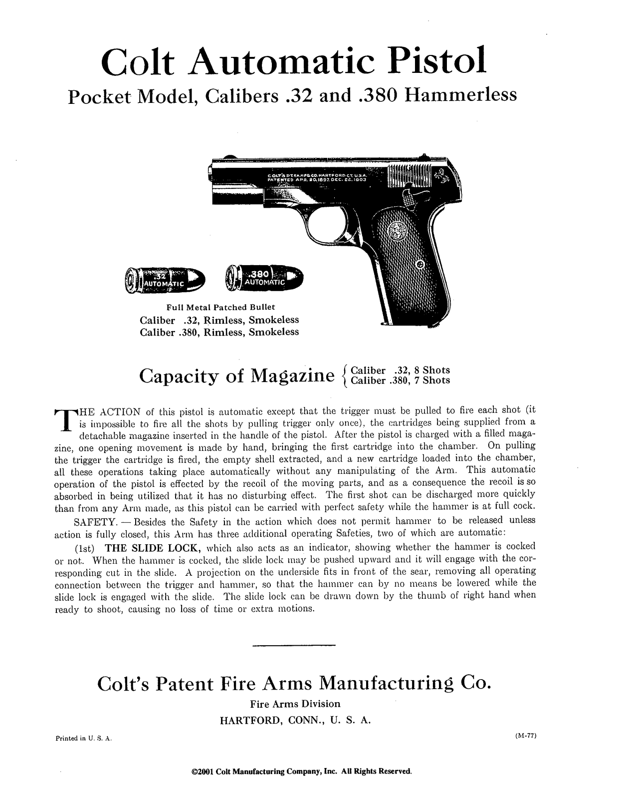 colt 32 hammerless User Guide