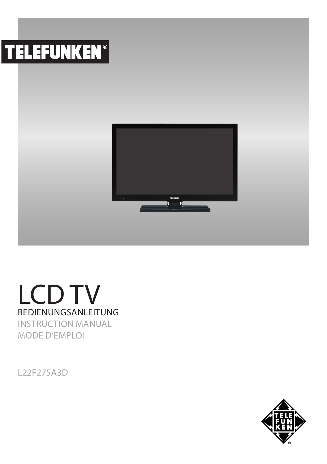 Telefunken L22F275A3D User guide