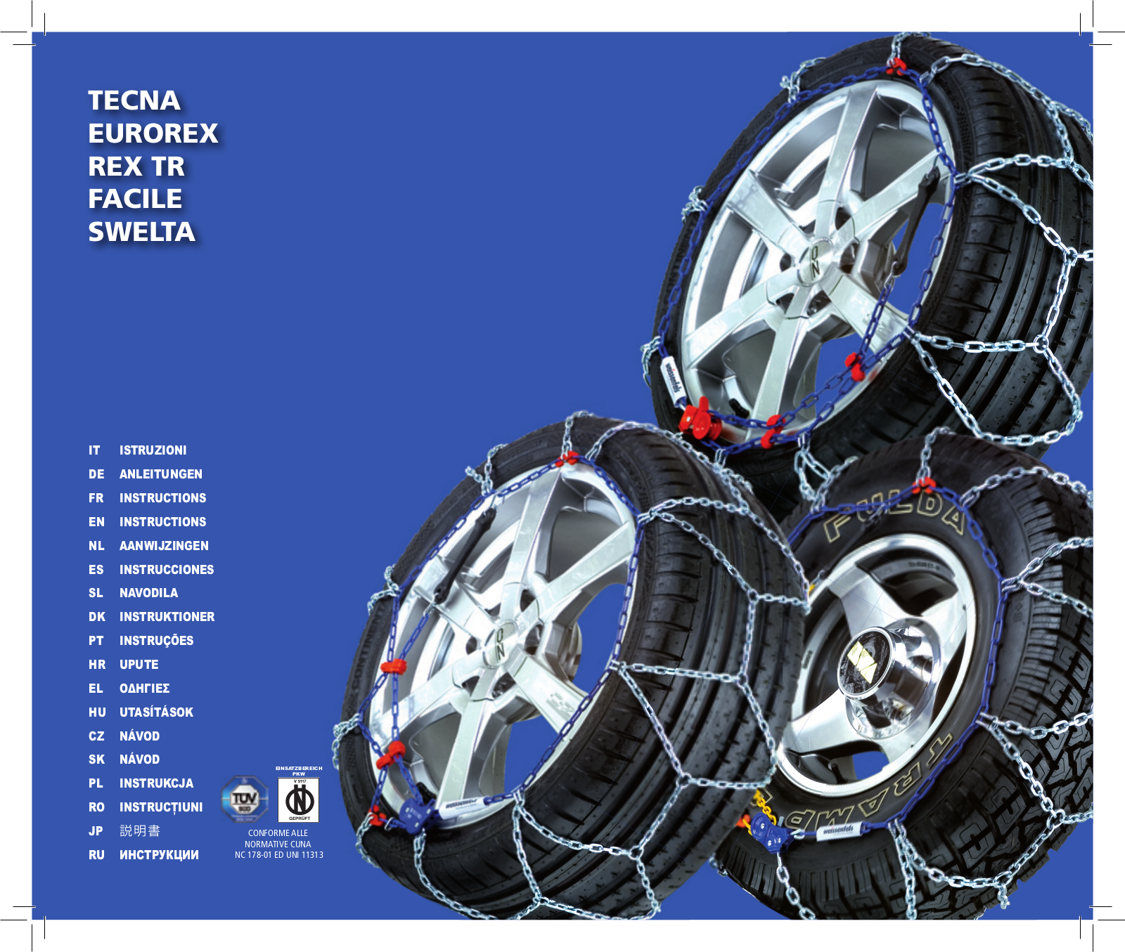 Weissenfels Rex TR RTR, Eurorex M15, Tecna M30 User Manual