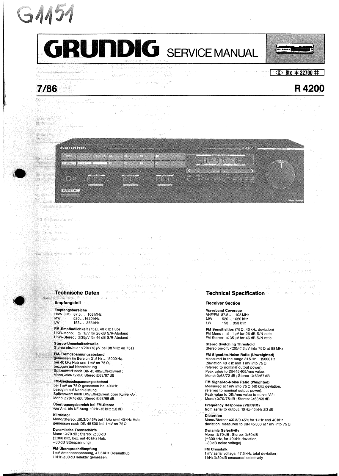 Grundig R-4200 Service Manual