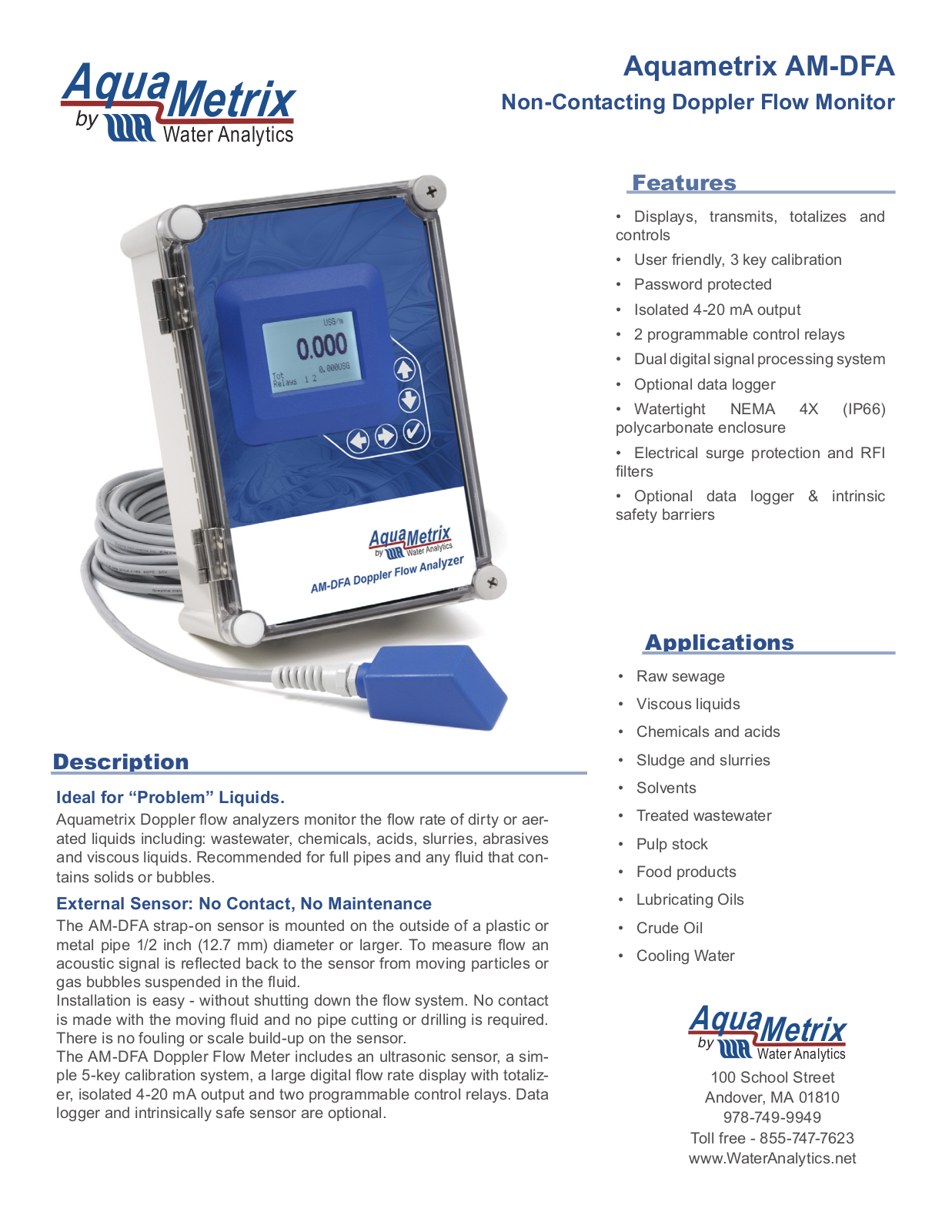 Aquametrix AM-DFA User Manual