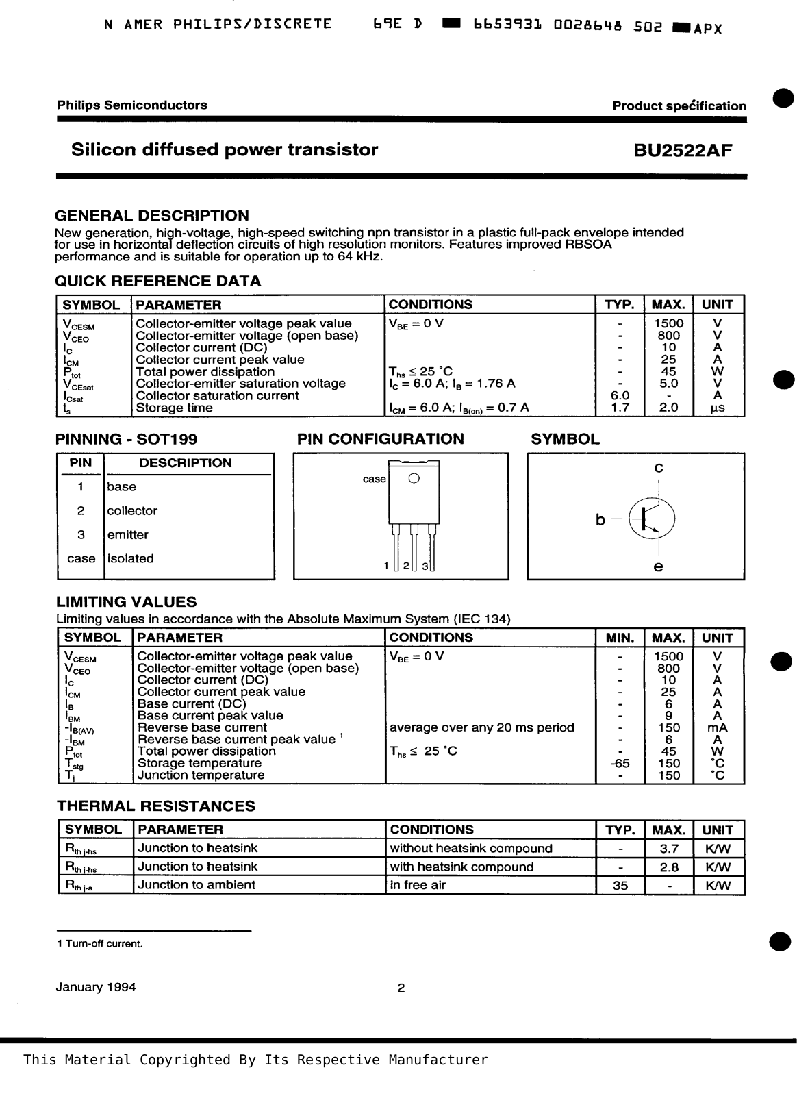 Philips bu2522af Datasheet - ManualMachine.com