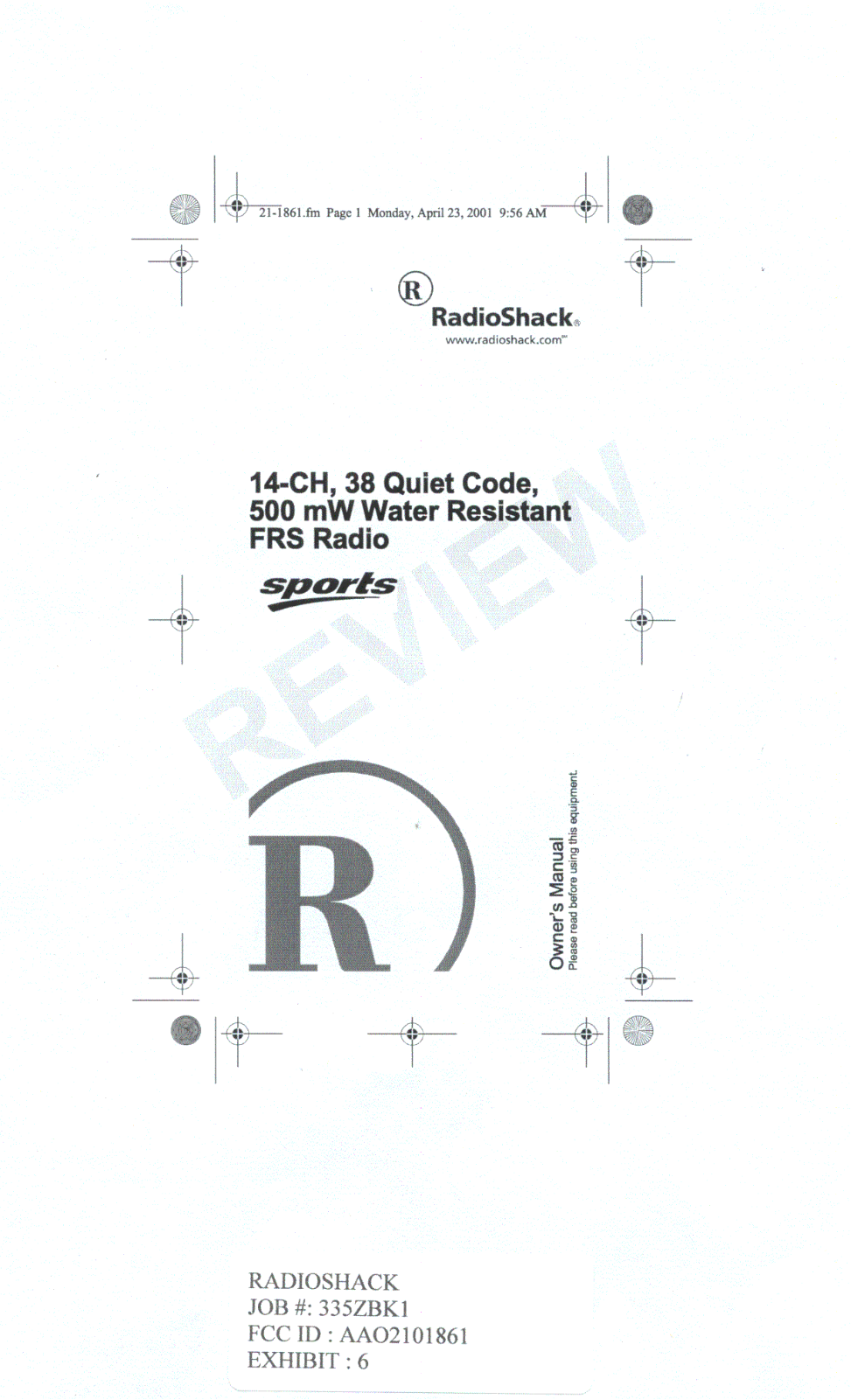 Radio Shack 2101861 Users manual