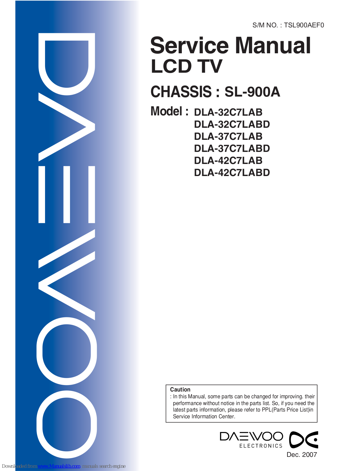 Daewoo DLA-32C7LAB Schematic
