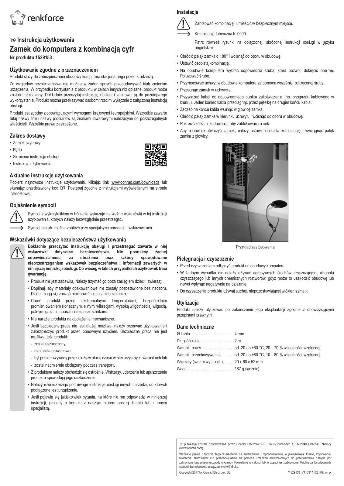 Renkforce 1529153 Operating Instructions