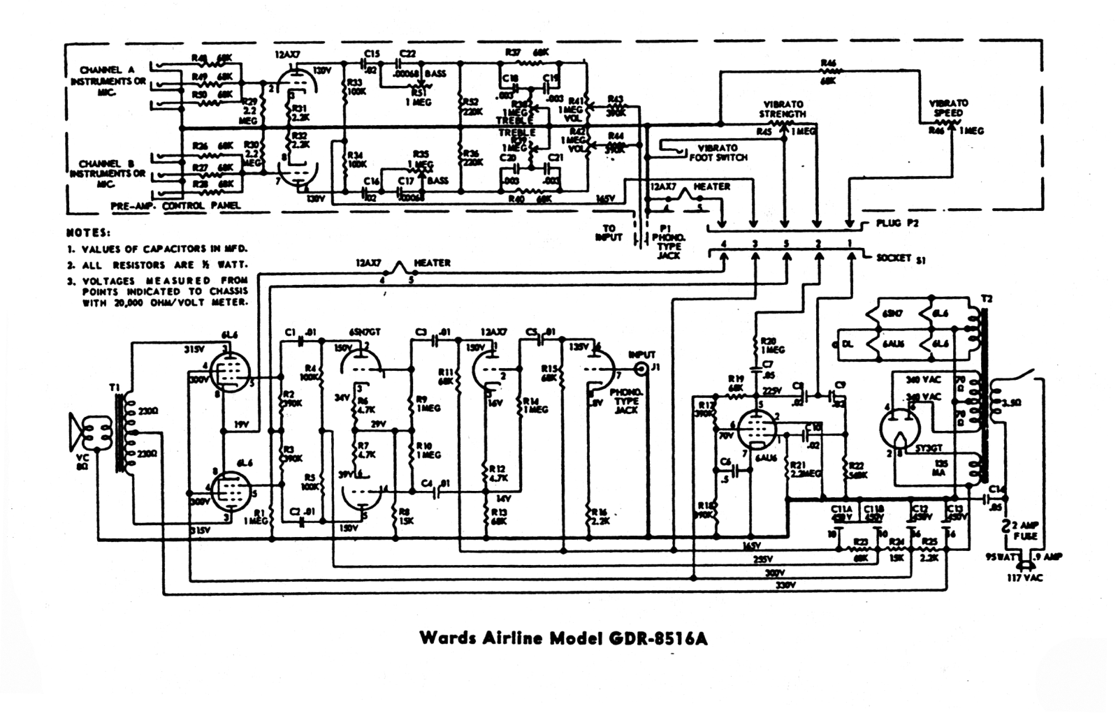 Airline Wards gdr 8516a schematic