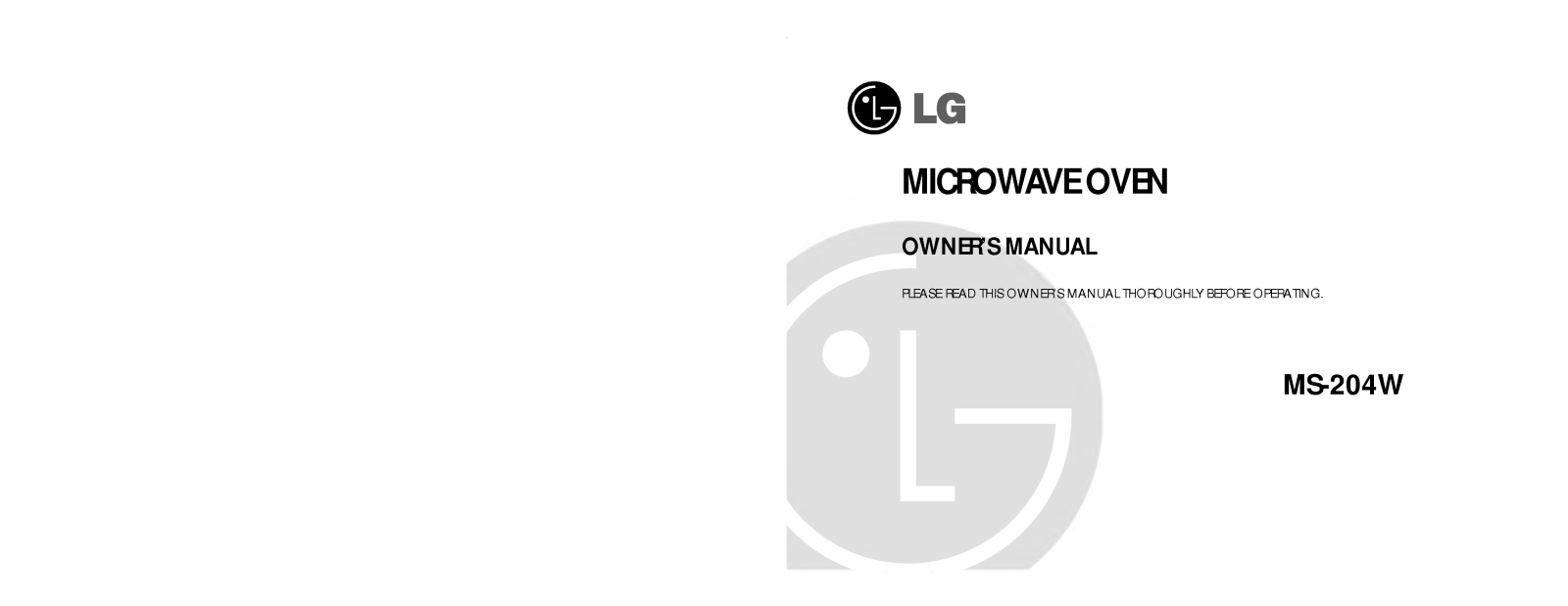 LG MS-204W User Manual