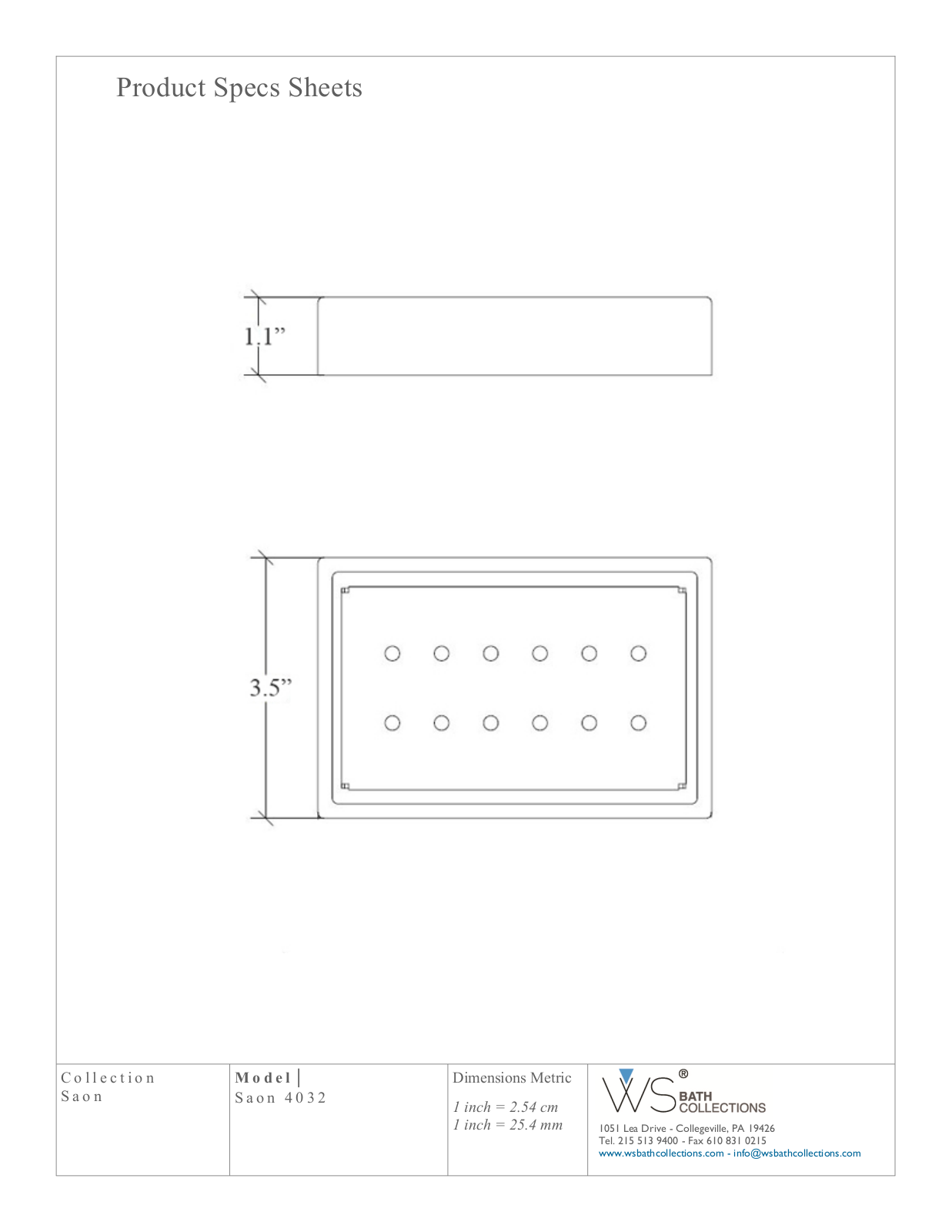 WS Bath Collections WSO1099 Specifications - ManualMachine.com