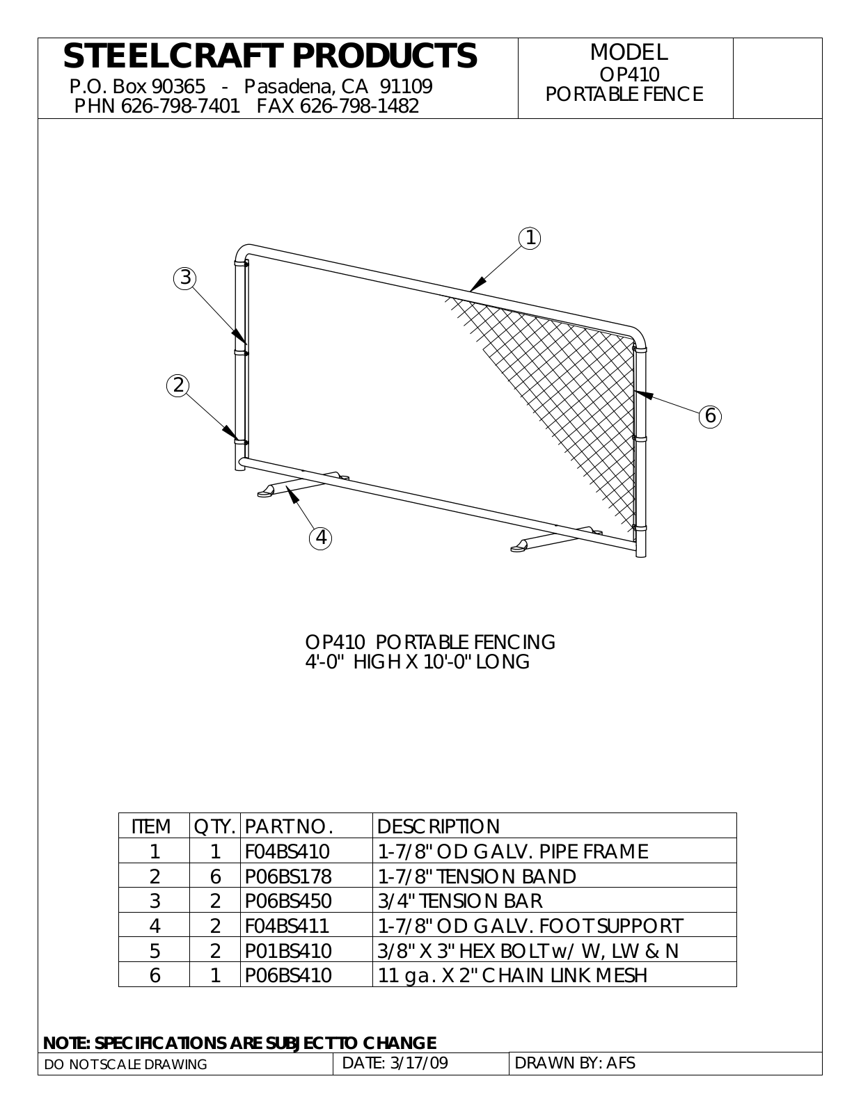 LA STEELCRAFT OP410 User Manual