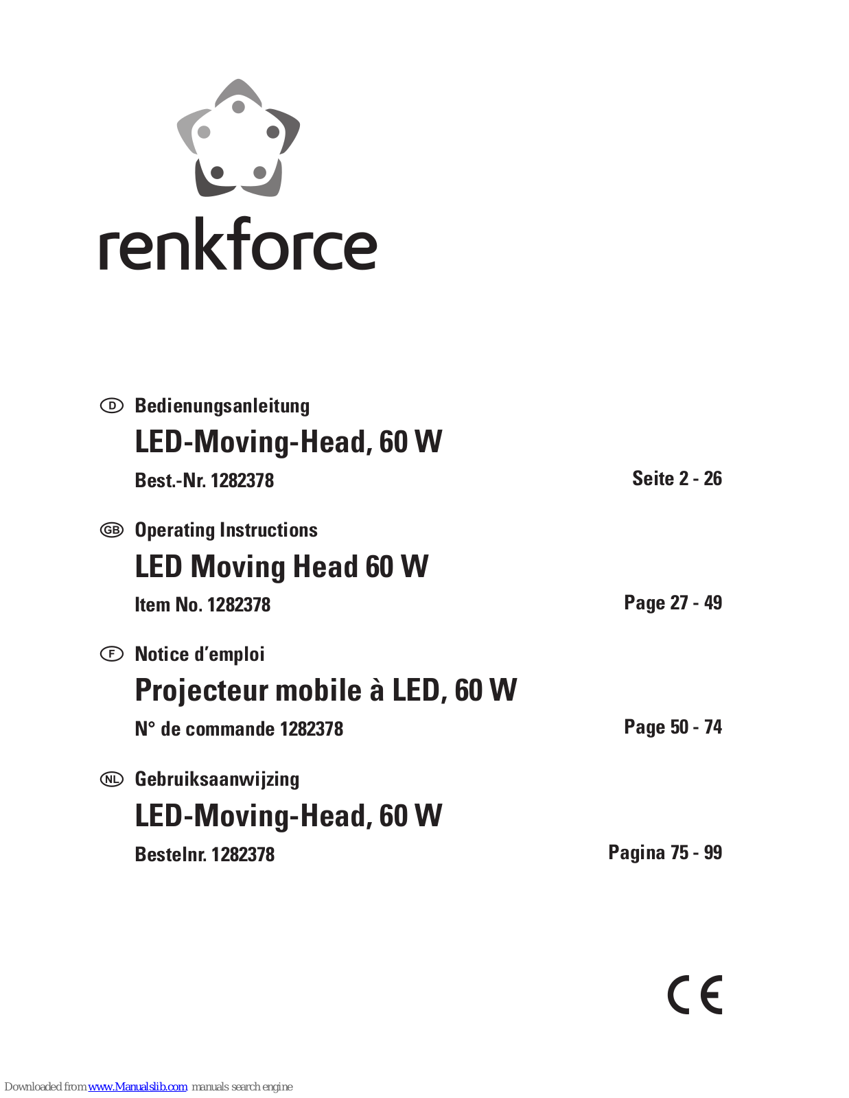 Renkforce 1282378 Operating Instructions Manual