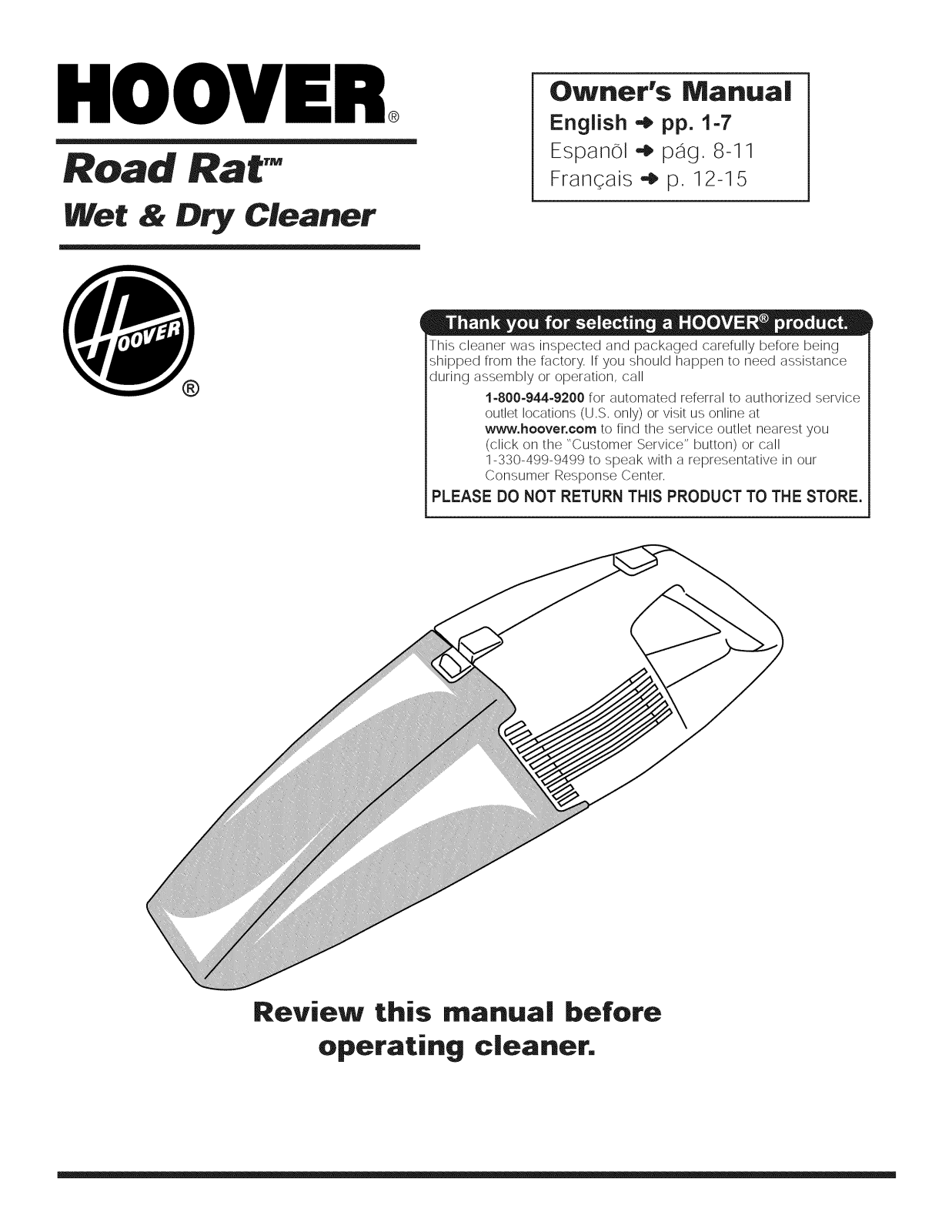 Hoover L2020 Owner’s Manual