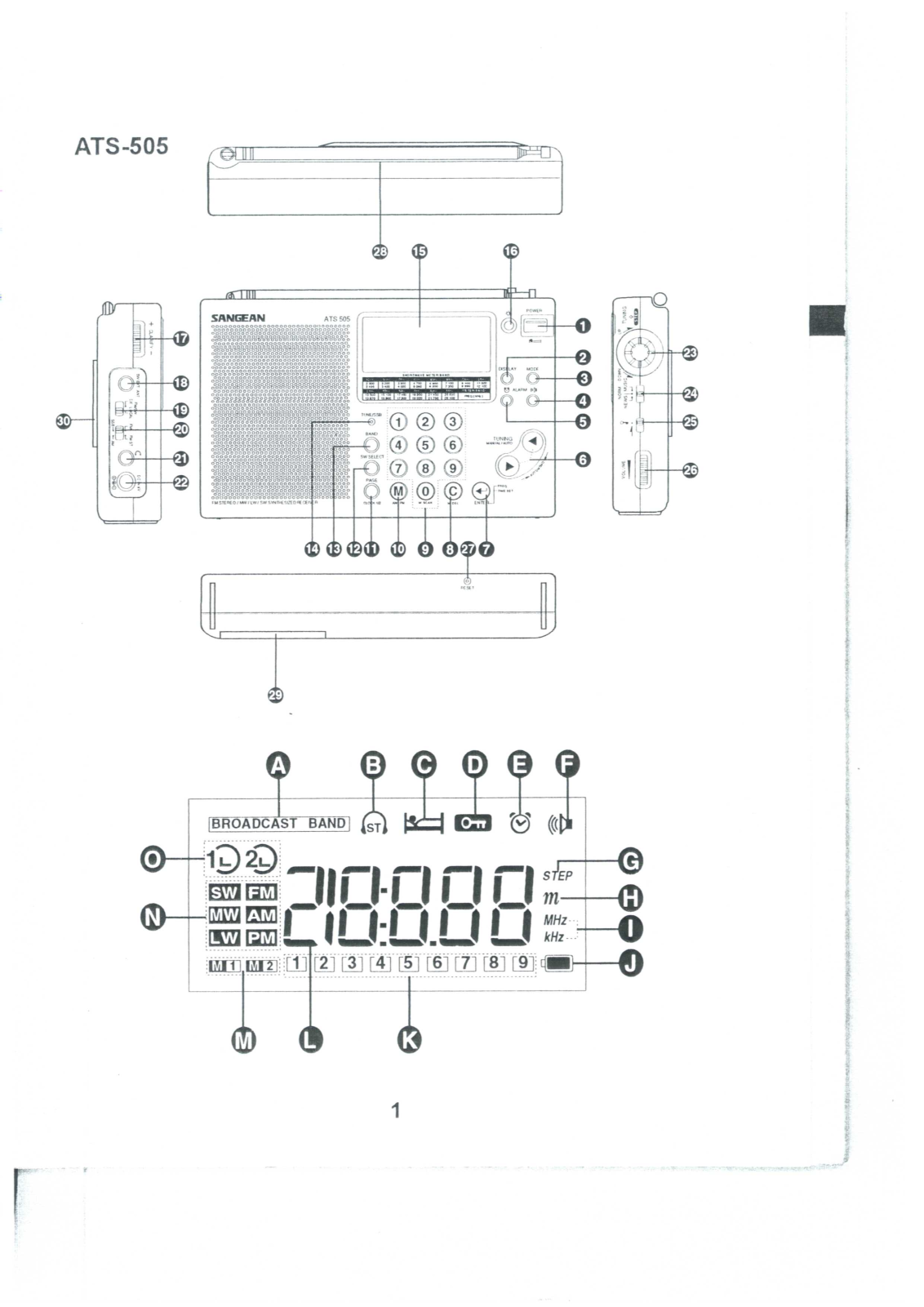 Sangean ATS-505 Instruction Manual