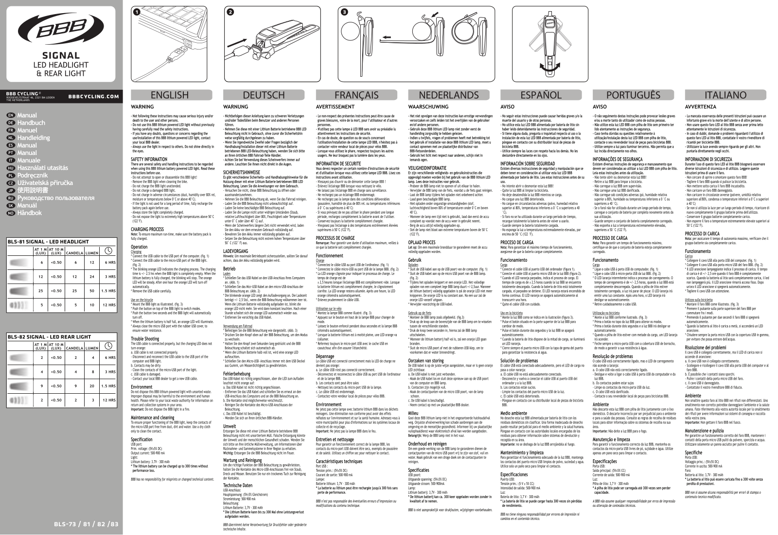 BBB BLS-81, BLS-82, BLS-83 User Manual