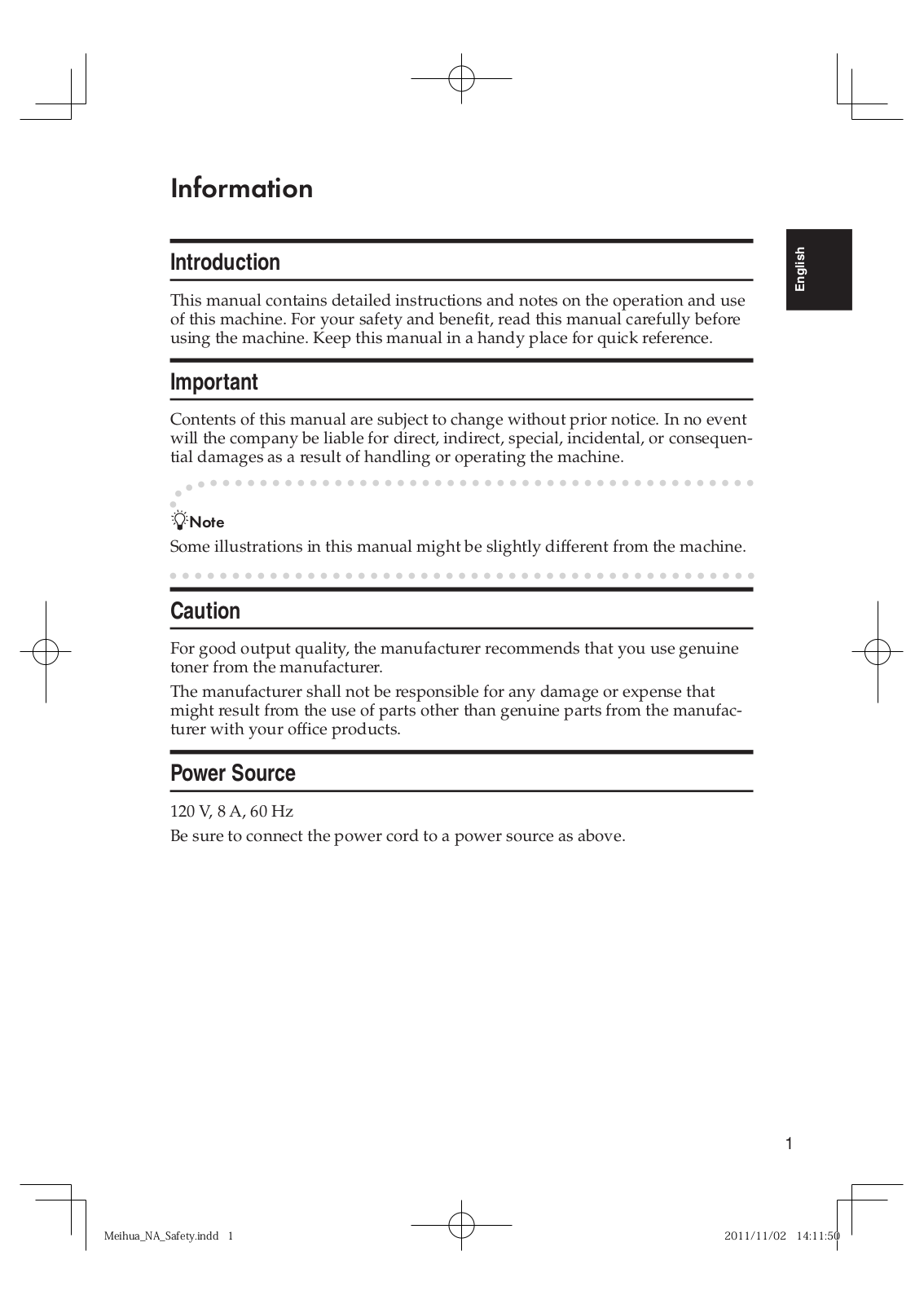 Ricoh PRSP1001, MFSP100SF1 Users Manual