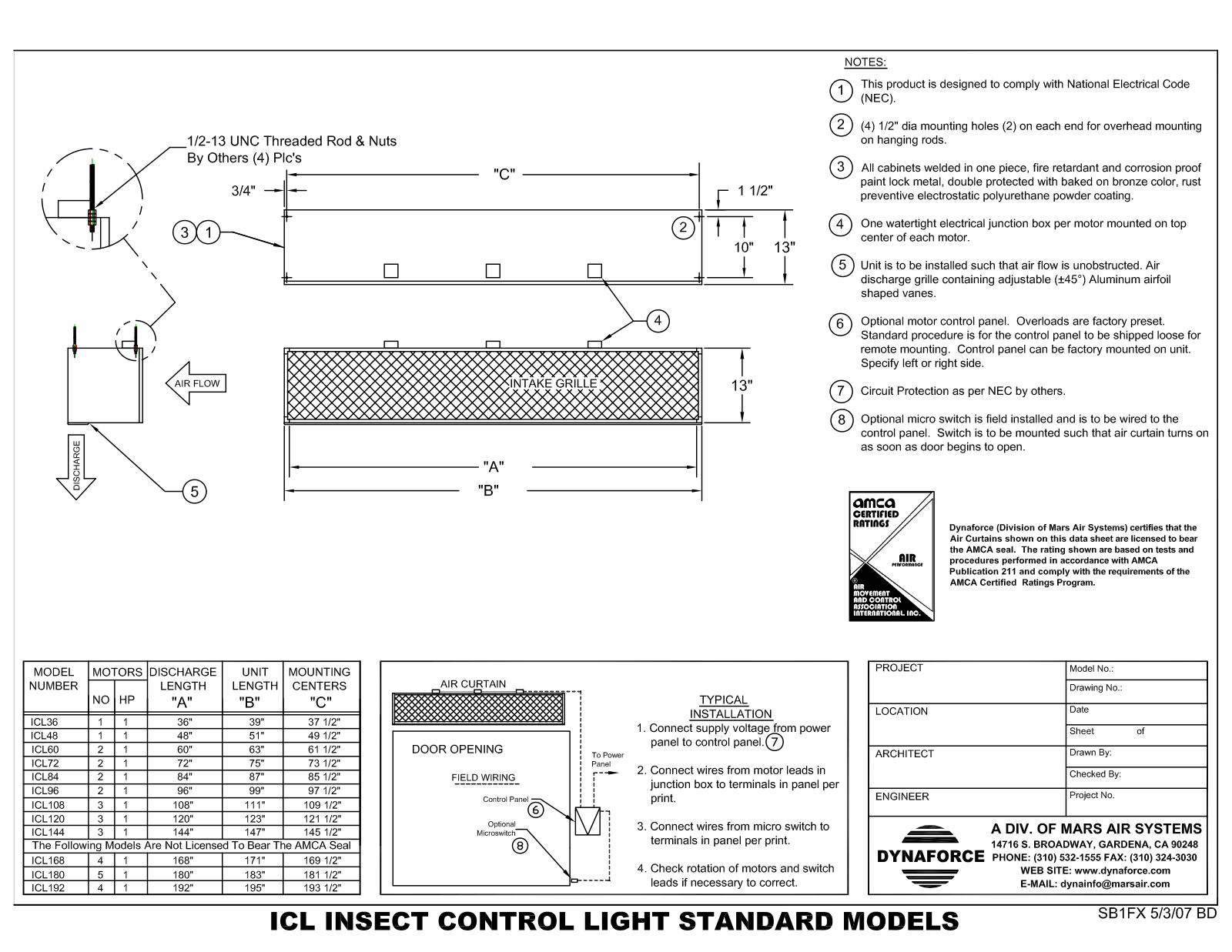 Mars Air ICL120 User Manual