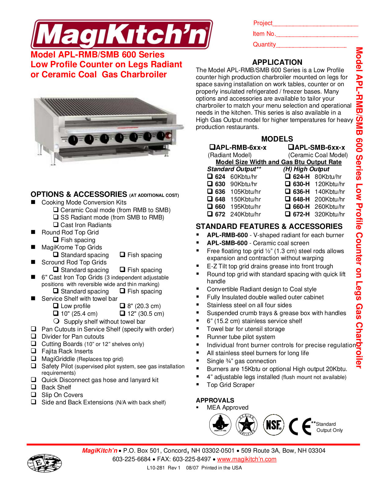 Magikitchn APL-RMB 600 Series, APL-SMB 600 Series General Manual