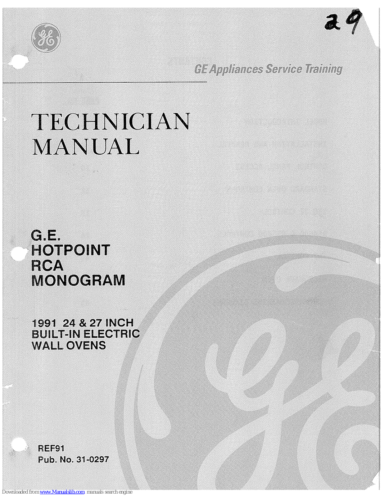 GE RJ734GP1, JRP14GP1, L3J336GP1, JKS05P1, JKS05GP1 Technical Manual