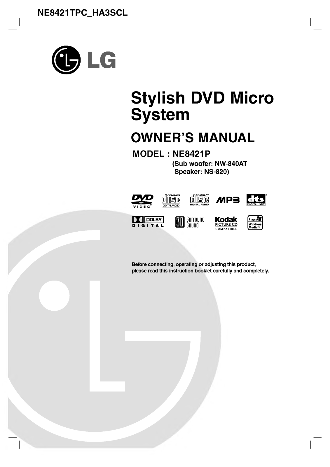 LG NE8421P User Manual