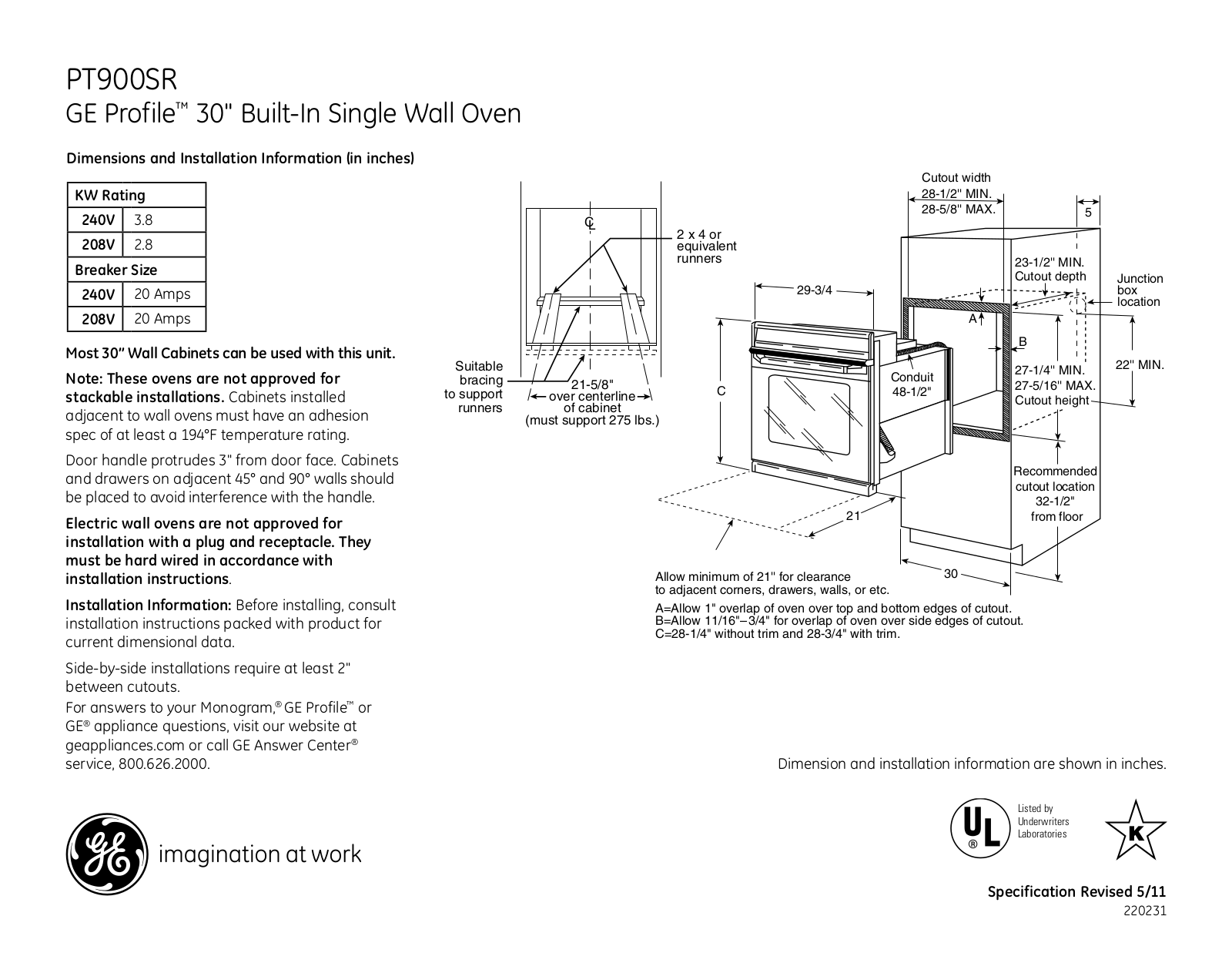 GE PT900SR Specification - ManualMachine.com