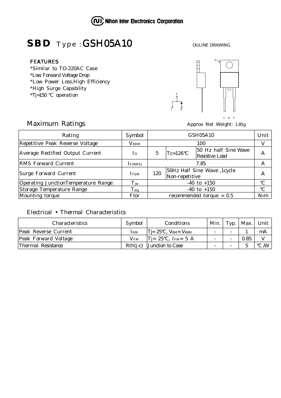 Datasheet GSH05A10 Datasheet (NIHON) - ManualMachine.com