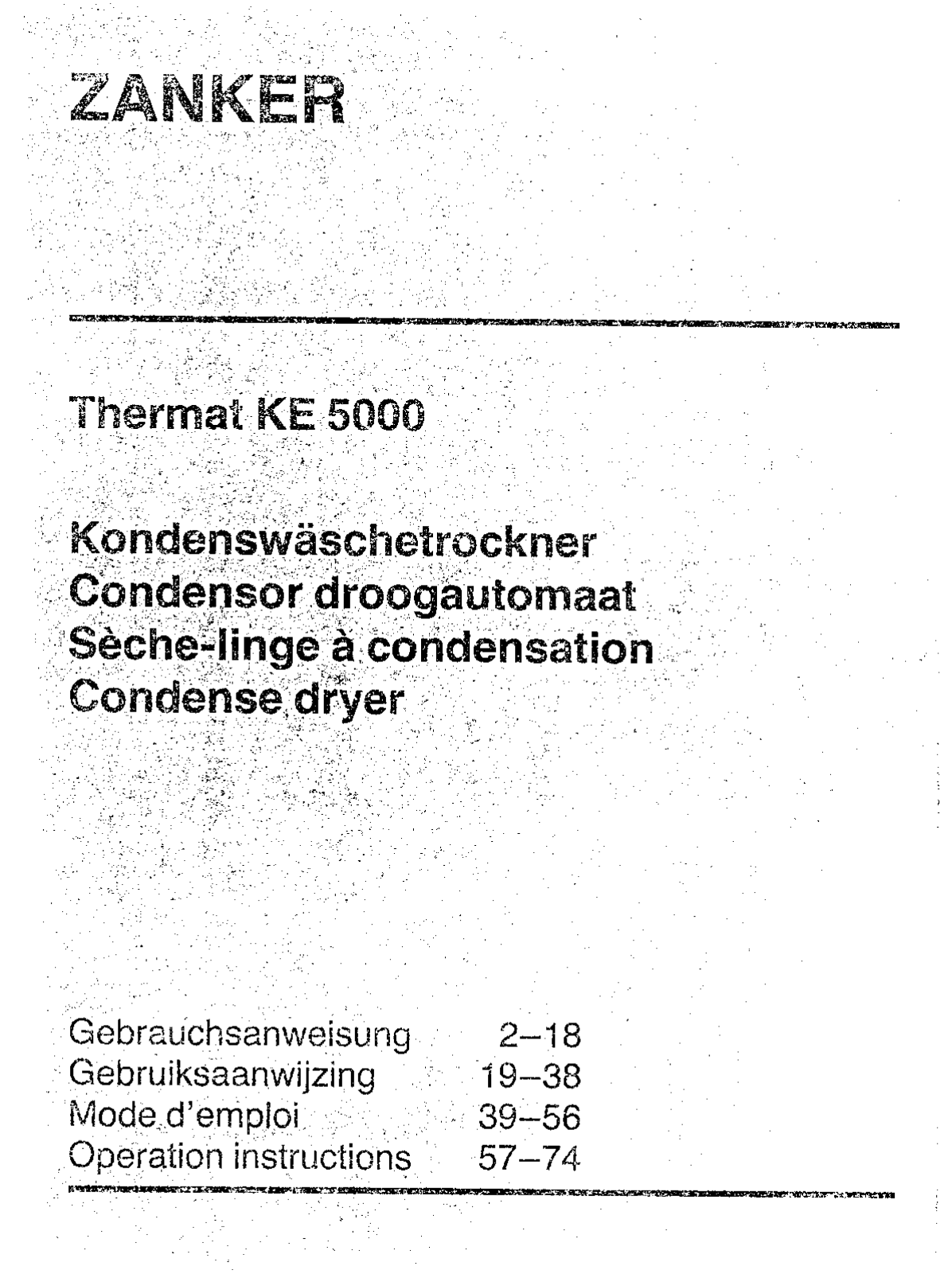 Zanker THKE5000 User Manual