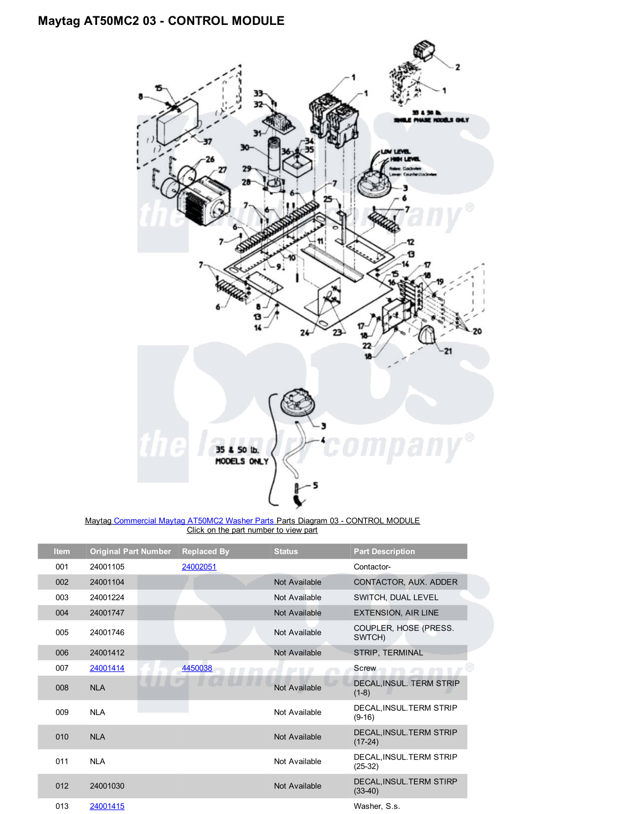 Maytag AT50MC2 Parts Diagram