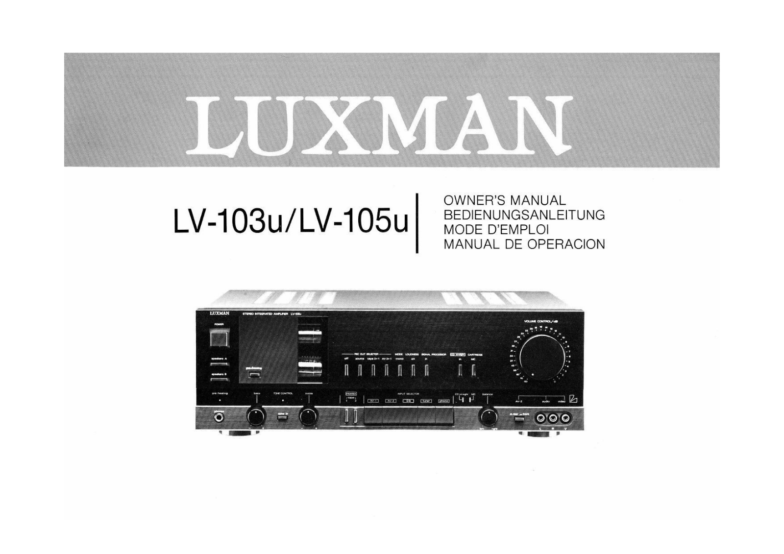 LUXMAN LV-105U User Manual