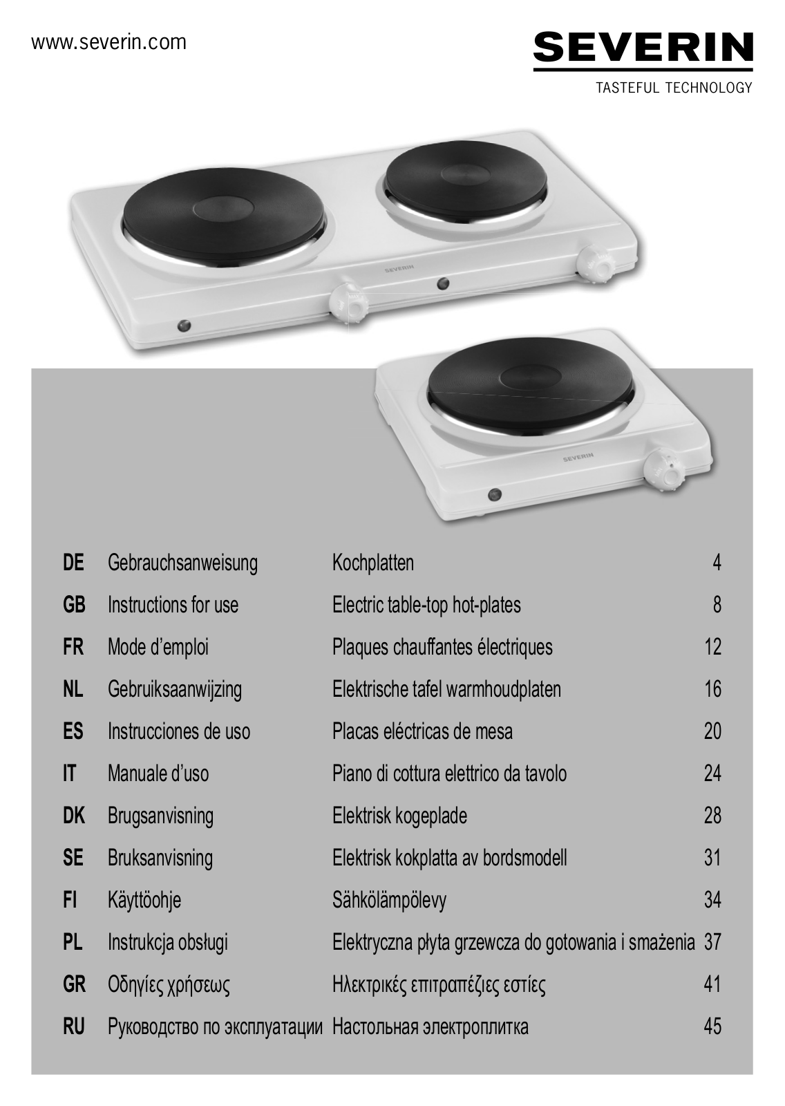 Severin KP 1091 operation manual