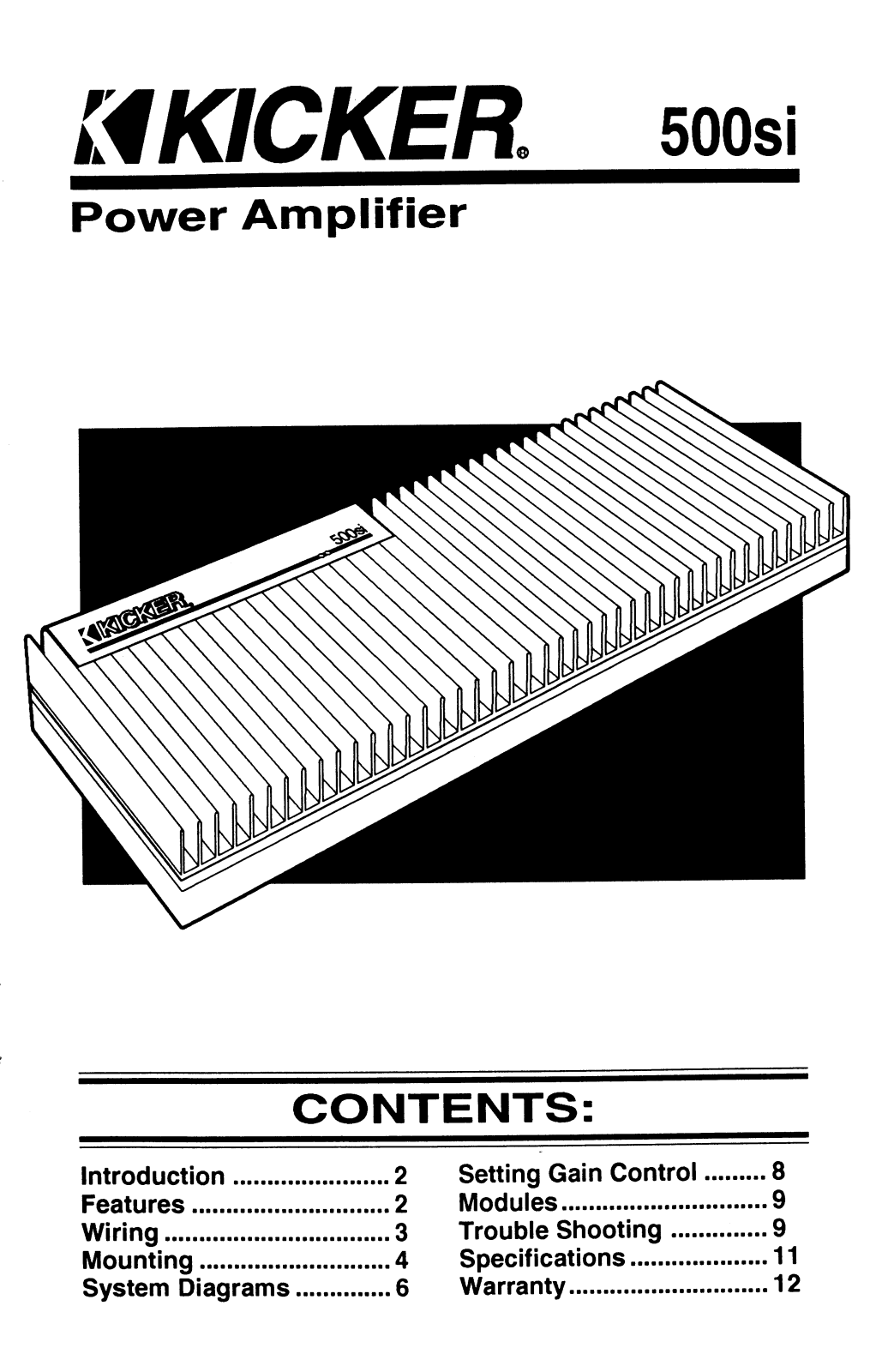 Kicker 500si User Manual